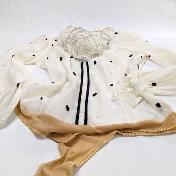 Silk Ruffle Blouse Bodysuit - Picture 5 of 7